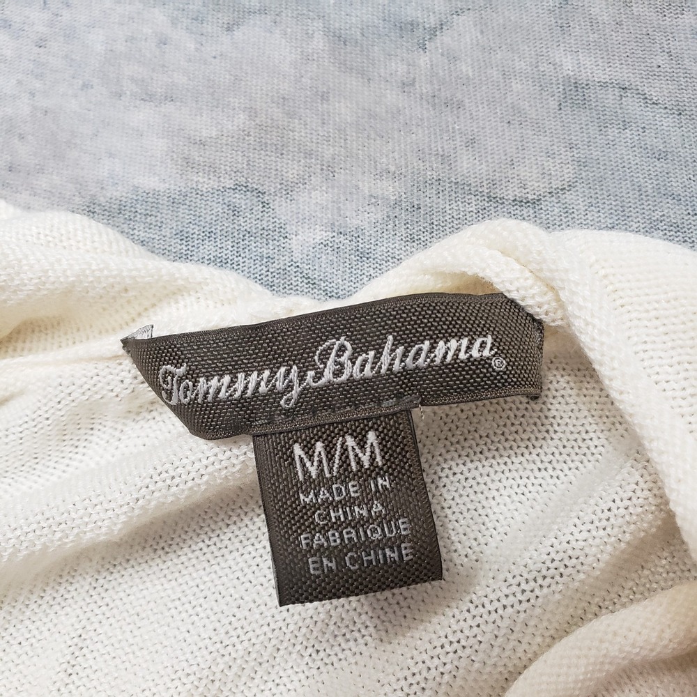 Tommy Bahama Cardigan Womens Medium Beige Open Front Long Sleeve - Picture 4 of 9